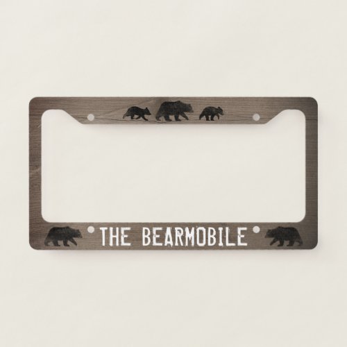 The Bearmobile _ Grizzly Bear Silhouettes Custom License Plate Frame