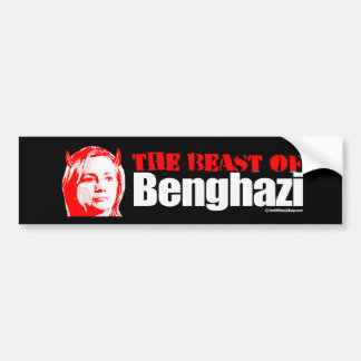 The Beast of Benghazi - Anti-Hillary - white - .pn Bumper Sticker