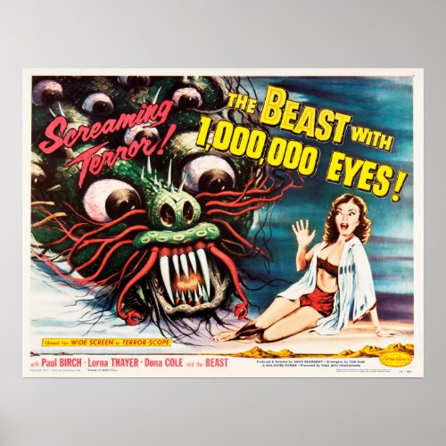 The Beast with a Million Eyes 1955 Old Film Poster