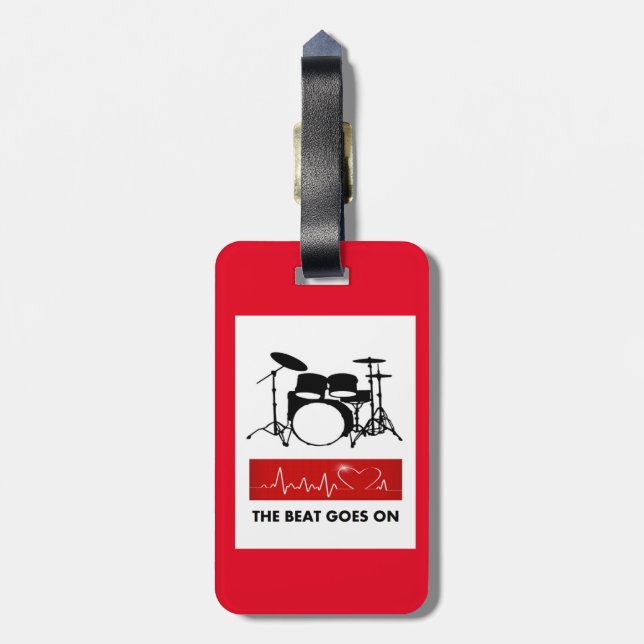 The Beat of a Drummer's Heart Luggage Tag (Back Vertical)