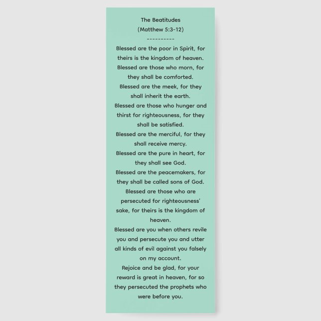 The Beatitudes and Names of God bookmark. Bookmarks (Front)