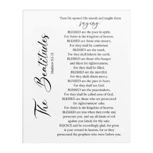 The Beatitudes Matthew 5:2-12 Bible Scripture Acrylic Print