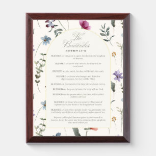 The Beatitudes Matthew 5:3–12 Floral Scripture Award Plaque
