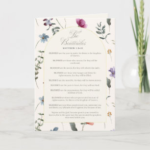The Beatitudes Matthew 5:3–12 Floral Scripture Holiday Card