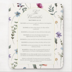 The Beatitudes Matthew 5:3–12 Floral Scripture Mouse Pad