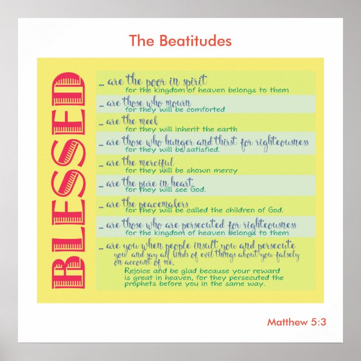 The Beatitudes Matthew 5 Poster | Zazzle.com