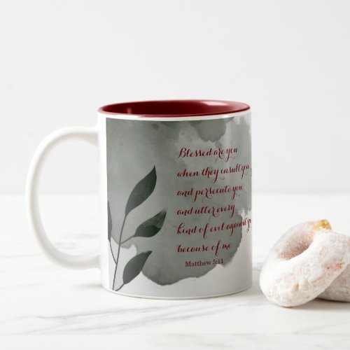 The Beatitudes Scripture Verse 511 Two_Tone Coffee Mug