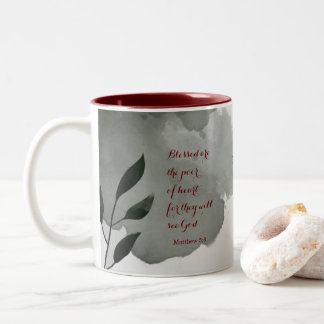 The Beatitudes Scripture Verse 5:8 Two-Tone Coffee Mug