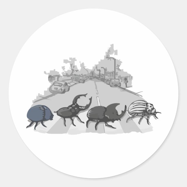 The Beatles Classic Round Sticker (Front)