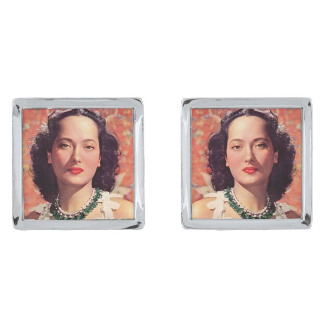 the beauteous Merle Oberon Silver Cufflinks (Front)