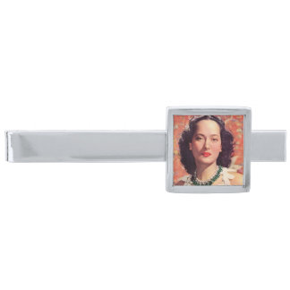 the beauteous Merle Oberon Silver Finish Tie Clip