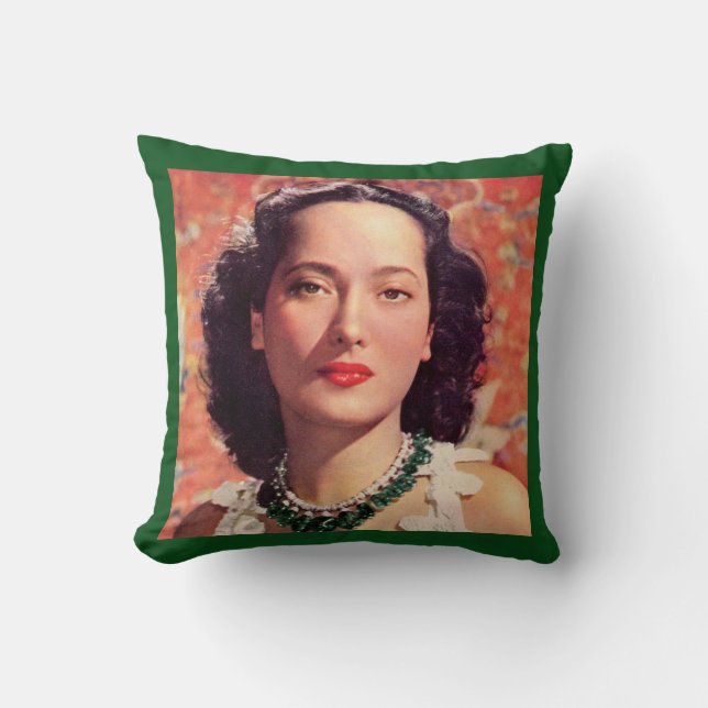 the beauteous Merle Oberon Throw Pillow (Front)