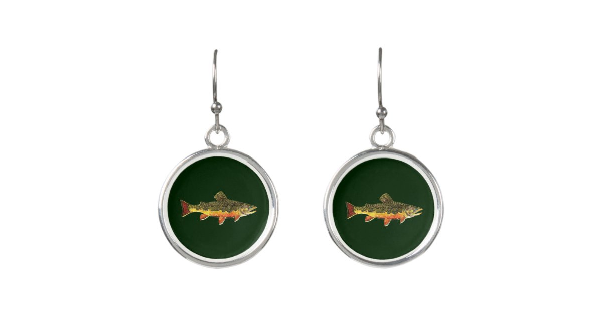 Rainbow Trout Fish Earrings Fly Fishing Jewelry Trout Earrings Fly