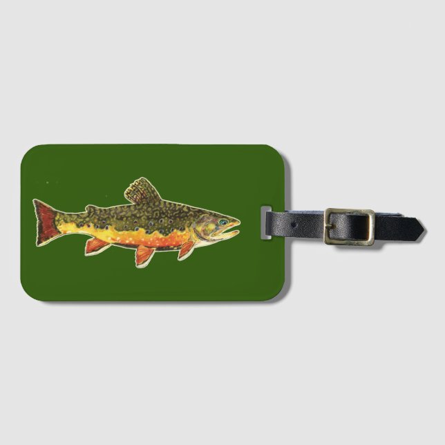The Beautiful Brook Trout Fly Fishing Luggage Tag (Front Horizontal)