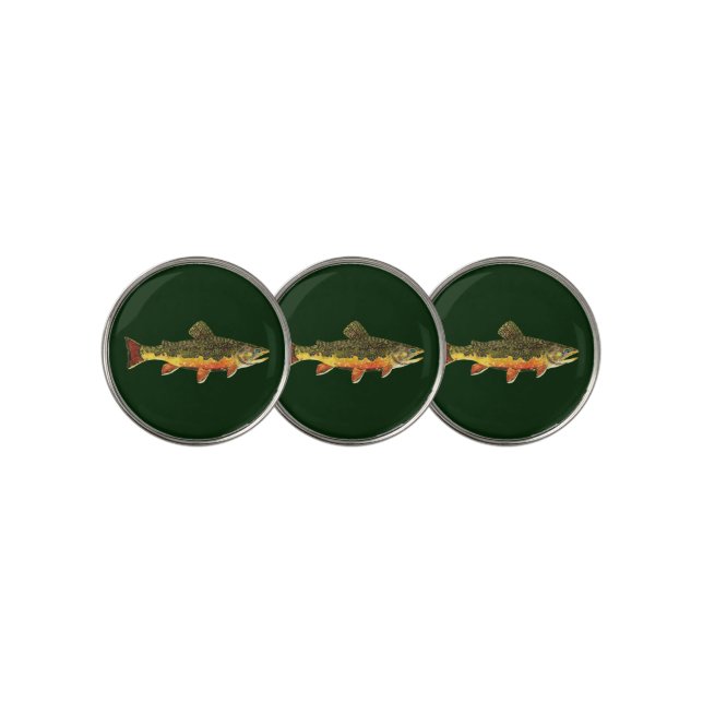 The Beautiful Brook Trout Golf Ball Marker (3 Up)