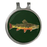 The Beautiful Brook Trout Golf Hat Clip