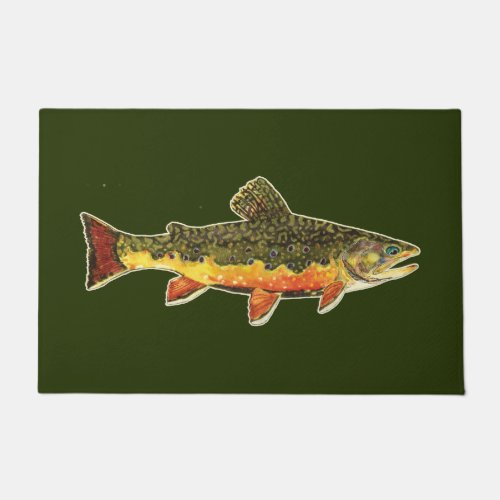 The Beautiful Brook Trout One_of_a_Kind Welcome Doormat