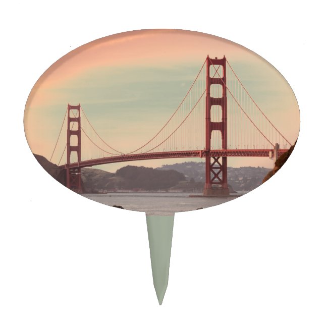 The beautiful Golden Gate Bridge in San Francisco Cake Topper (Front)