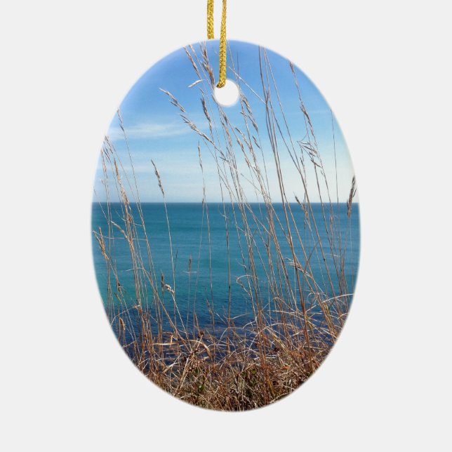 The beautiful Grass and Sea Ceramic Ornament (Back)
