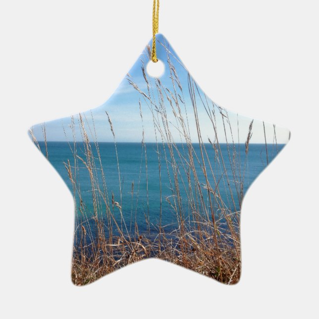 The beautiful Grass and Sea Ceramic Ornament (Front)