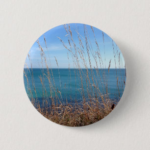 The beautiful Grass and Sea Pinback Button