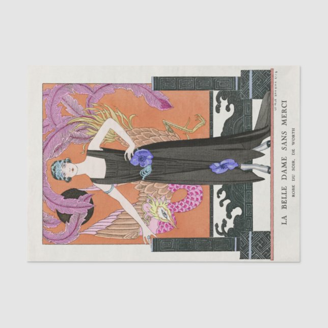 The Beautiful Lady without Mercy by George Barbier Tissue Paper (Front)