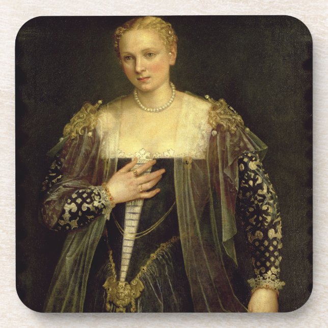 The Beautiful Nani (oil on canvas) Beverage Coaster (Front)