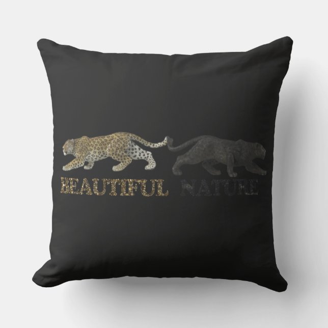The beautiful nature leopard  outdoor pillow (Front)