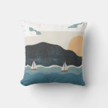 the beautiful nature ,Yellow Sea Throw Pillow