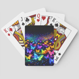 The beautiful neon butterfly design poker cards