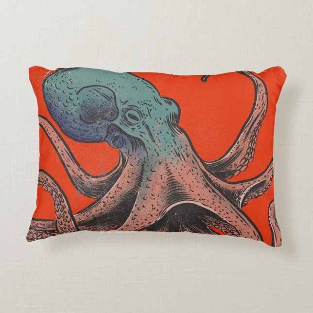 The Beautiful Octopus Accent Pillow (Back)