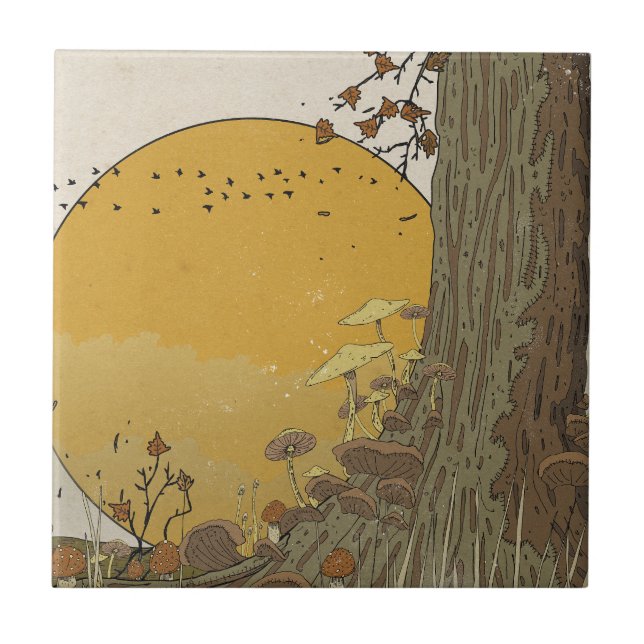 The Beautiful Old Woodland Ceramic Tile (Front)