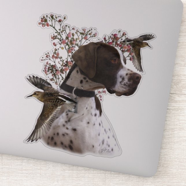 The beautiful pointer in the field  sticker (Detail)