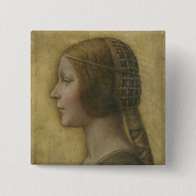 The Beautiful Princess (by Leonardo da Vinci) Button (Front)