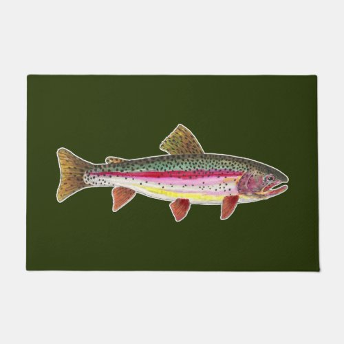 The Beautiful Rainbow Trout One_of_a_Kind Welcome Doormat