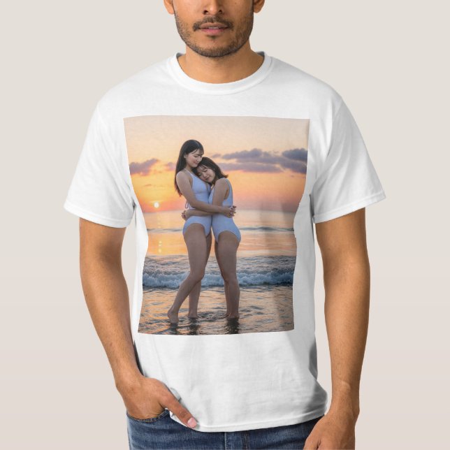 The beautiful sunset is a beautiful beach with a b T-Shirt (Front)