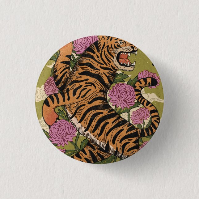 The Beautiful tiger Button (Front)