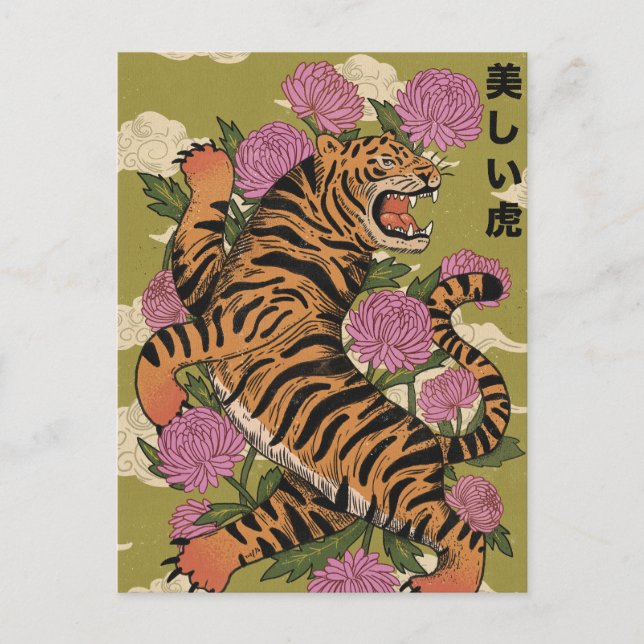 The Beautiful tiger Postcard (Front)