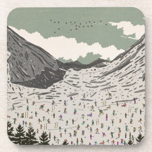 The Beautiful Winter Ski Landscape Beverage Coaster