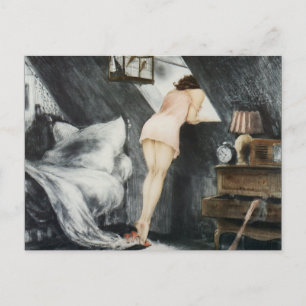The Beautiful Woman InThe Attic Postcard