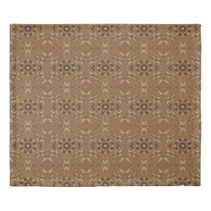 The beauty flower motifs on Kawung batik design wi Duvet Cover