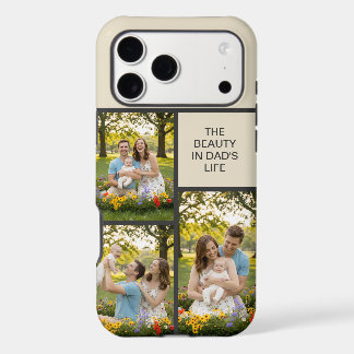 The Beauty in Dad's Life 3 Photo Collage Custom iPhone 17 Pro Max Case