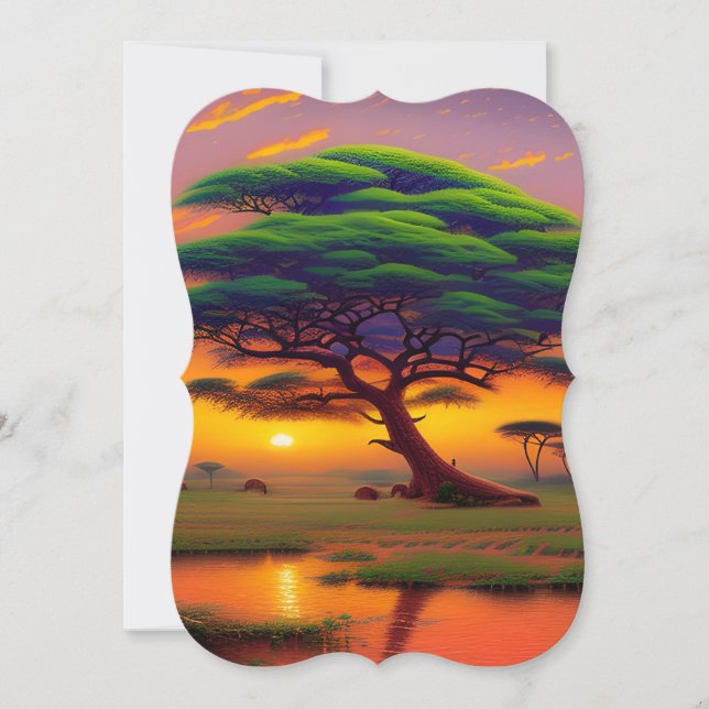The Beauty of African Landscape Note Card (Front)