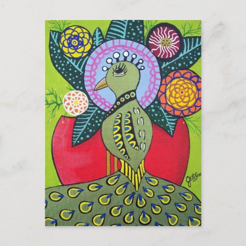The Beauty of Difference Peacock Art Postcard