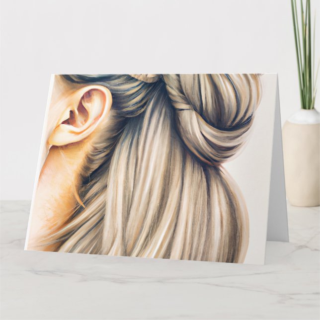 The beauty of different hairstyles in women is a r thank you card (Front)