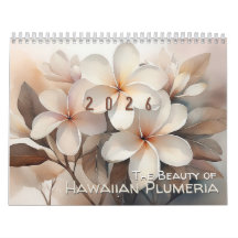 The Beauty of Hawaiian Plumeria Medium Calendar