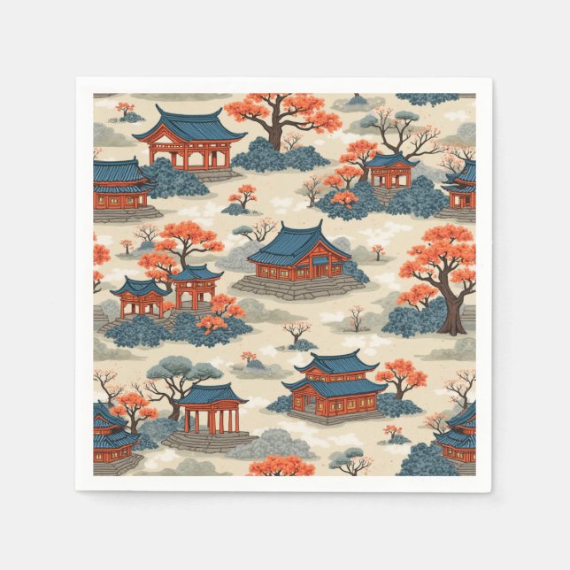 The beauty of Korea's palaces paper napkins (Front)