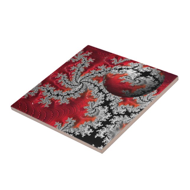 The Beauty of Mandelbrots Ceramic Tile (Side)