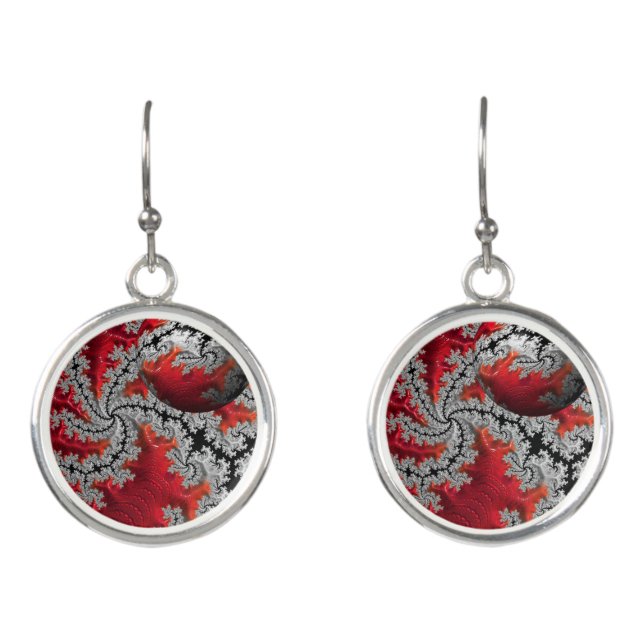 The Beauty of Mandelbrots Earrings (Front)