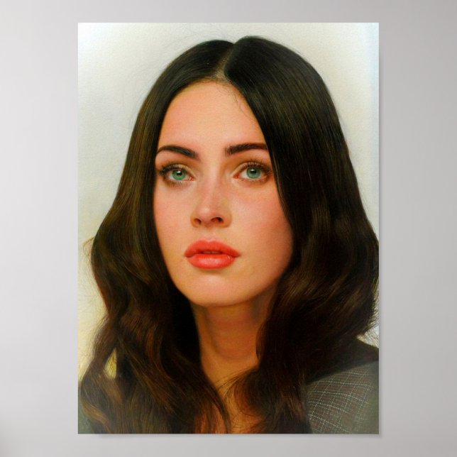 the beauty of megan fox art poster (Front)